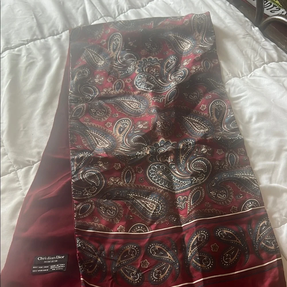 Christian Dior Red Paisley Scarf VINTAGE